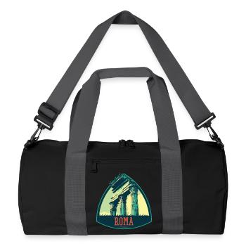 Illustration of Ancient Ruins in Rome - Recycled Duffel Bag - black/graphite grey - Front