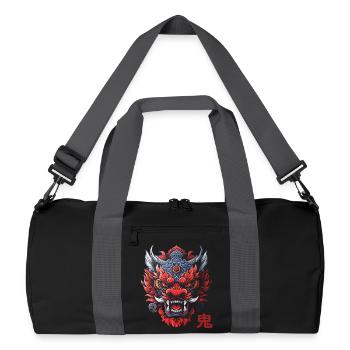 Oni, japanischer Dämon - Recycelte Duffel Bag - Schwarz/Graphitgrau - Vorne