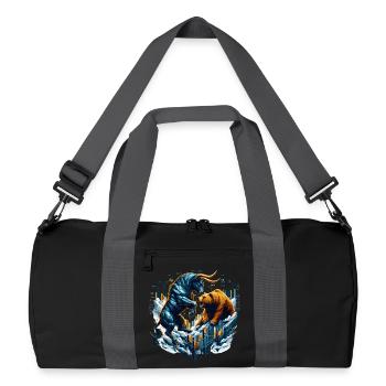 Finance Taureau Bear Fight Wall Street cadeau - Sac de sport recyclé - noir/gris graphite - Devant