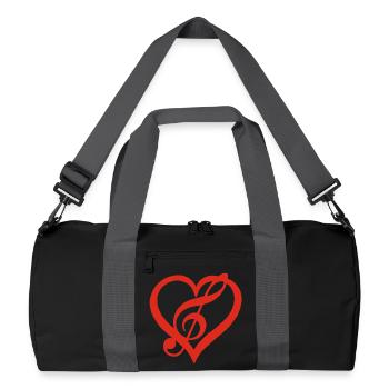 Music in the Heart (Red) - Recycled Duffel Bag - black/graphite grey - Front