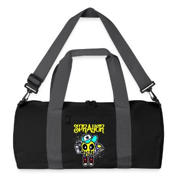 Spraydose Street Art Graffiti Sprayer Illustration - Recycelte Duffel Bag - Schwarz/Graphitgrau - Vorne