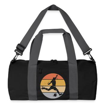 joueur de football rétro tir de but explosion de balle - Sac de sport recyclé - noir/gris graphite - Devant