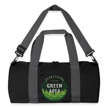denglisch sprüche everything in the green area - Recycelte Duffel Bag - Schwarz/Graphitgrau - Vorne