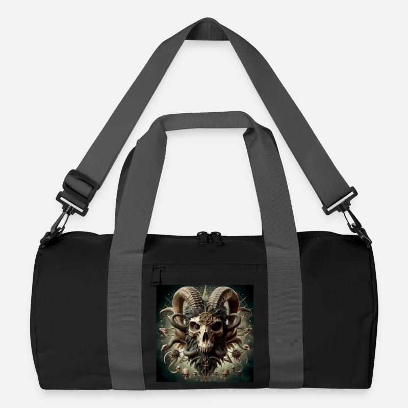 Männlicher Ziegenschädel 3D Recycelte Duffel Bag