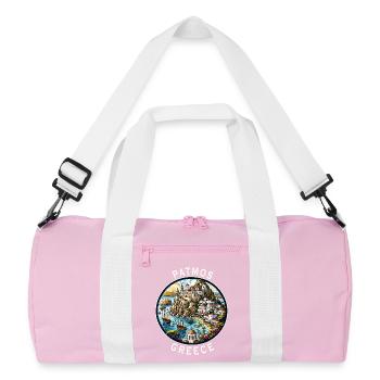 Patmos Greece Vacation Aegean Sea Travel - Recycled Duffel Bag - pink/white - Front