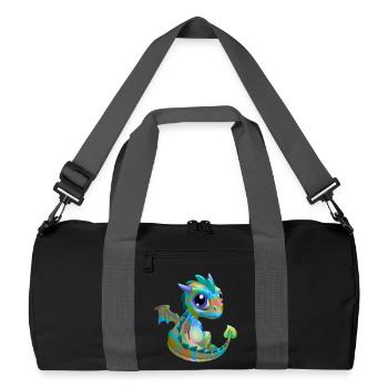 Baby Drache Psy| Niedlicher Psy Baby Drache - Recycelte Duffel Bag - Schwarz/Graphitgrau - Vorne