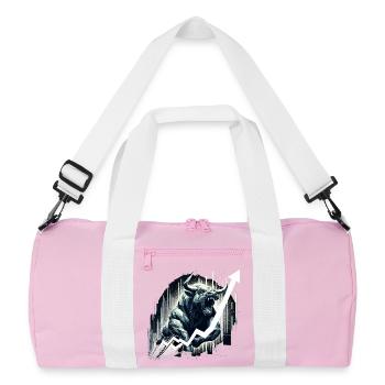 Taureau Bull Stocks Géométrie Wall Street Cadeau - Sac de sport recyclé - rose/blanc - Devant