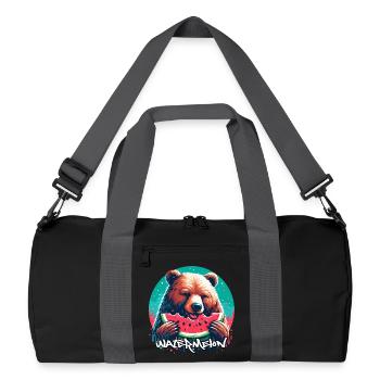 Watermelon Bear Yummy Gift - Recycled Duffel Bag - black/graphite grey - Front