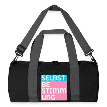 TRANS SELBSTBESTIMMUNG - Recycelte Duffel Bag - Schwarz/Graphitgrau - Vorne