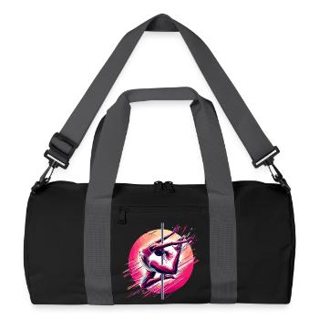 Pole Dance Dynamik pink Geschenk - Recycelte Duffel Bag - Schwarz/Graphitgrau - Vorne