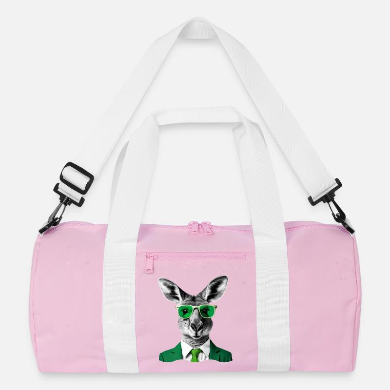 Neon Kangaroo in Green Suit Recycled Duffel Bag