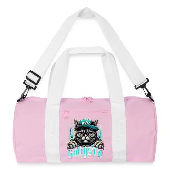 BKH British Shorthair Cat Tabby Gangsta Gangs - Sac de sport recyclé - rose/blanc - Devant