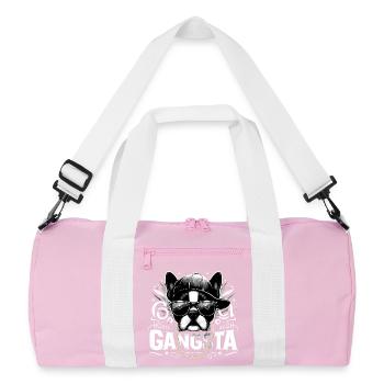 Boston Terrier Gangsta Gangster chien cadeau - Sac de sport recyclé - rose/blanc - Devant