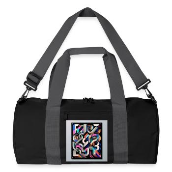 Experimentelle Typografie - Recycelte Duffel Bag - Schwarz/Graphitgrau - Vorne