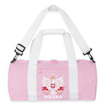 Poland Polska Polish coat of arms eagle flag gift - Recycled Duffel Bag - pink/white - Front