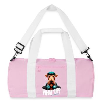 Irish Terrier Que se passe-t-il cadeau de chien gangsta - Sac de sport recyclé - rose/blanc - Devant