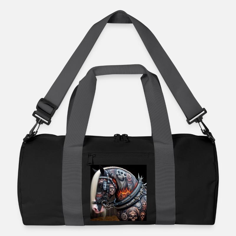 Tätowiertes schweres Pferd Recycelte Duffel Bag