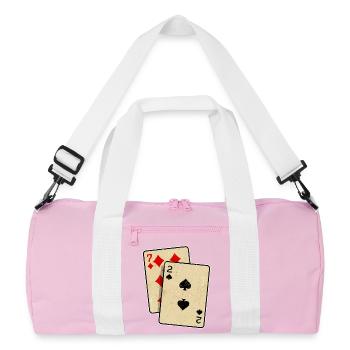 Jeux de cartes Jeux de hasard Casino Poker Jeux de hasard Poker - Sac de sport recyclé - rose/blanc - Devant