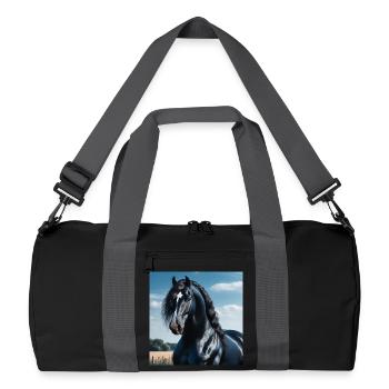 L’élégance du cheval - Sac de sport recyclé - noir/gris graphite - Devant