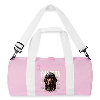 Cadeau de chien Gangsta Gangster Labrador brun - Sac de sport recyclé - rose/blanc - Devant