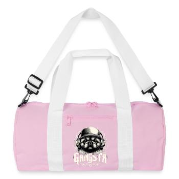 Cadeau de chien pékinois Gangsta Gangster Lionhound - Sac de sport recyclé - rose/blanc - Devant