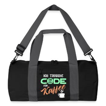 Code Developer Statement Programmierer Computer - Recycelte Duffel Bag - Schwarz/Graphitgrau - Vorne