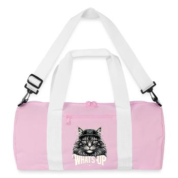Maine Coon Katze cool Was geht ab Geschenk - Recycelte Duffel Bag - Rosa/Weiß - Vorne