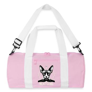 Sphynx Katze schick Anzug Smoking Level Geschenk - Recycelte Duffel Bag - Rosa/Weiß - Vorne