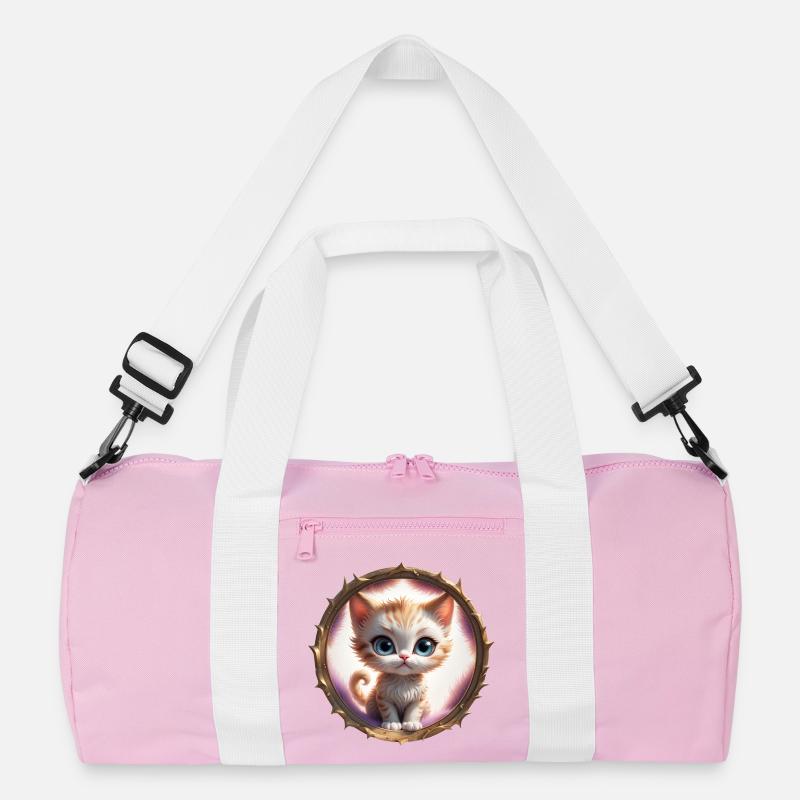 Kätzchen im Stachelring Recycelte Duffel Bag