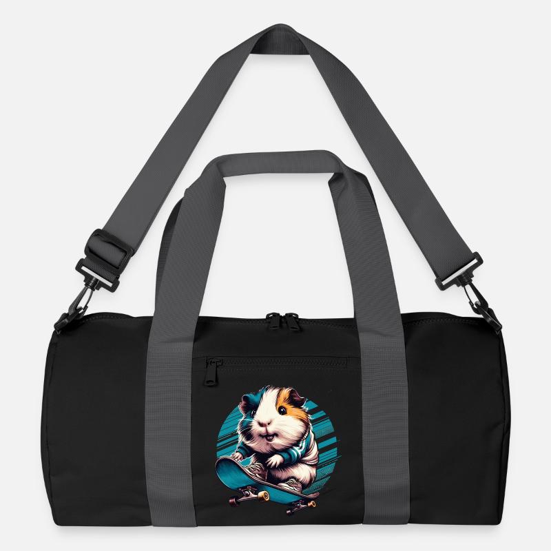 Cool guinea pig on a skateboard Recycled Duffel Bag