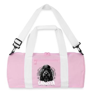 Schapendoes Gangsta Gangster Cool Dog Gift - Recycled Duffel Bag - pink/white - Front