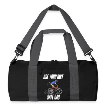 Gas Station Statement Bicycle Energy Storage Electricity - Recycled Duffel Bag - black/graphite grey - Front