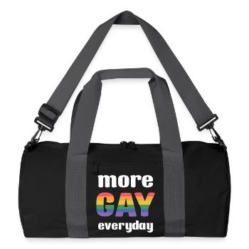 LGBT Pride Month - Mehr Gay Everyday - Recycelte Duffel Bag - Schwarz/Graphitgrau - Vorne