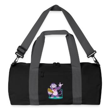 Pizza: Monkey makes it better! - Recycled Duffel Bag - black/graphite grey - Front