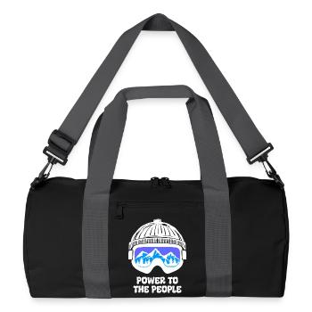 WIntersport Statement Schnee Winter Skifahrer - Recycelte Duffel Bag - Schwarz/Graphitgrau - Vorne