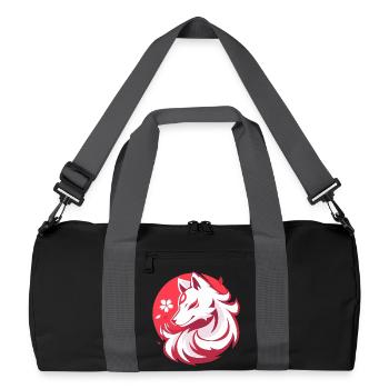 Asian Style White Fox - Recycled Duffel Bag - black/graphite grey - Front