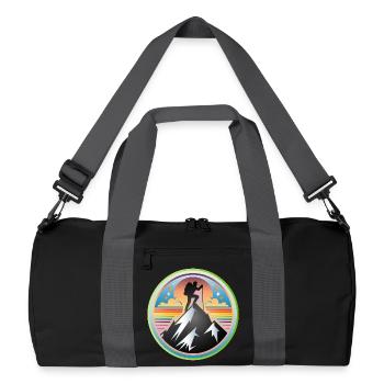 Mountains with a mountaineer on the summit - Recycled Duffel Bag - black/graphite grey - Front