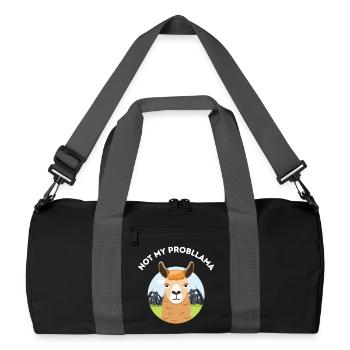 Not my probllama - Mürrisches Lama - Recycelte Duffel Bag - Schwarz/Graphitgrau - Vorne