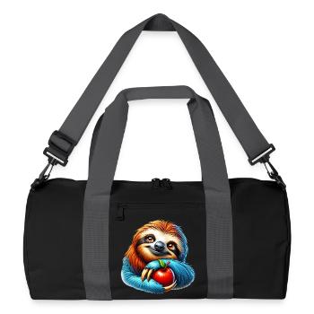Paresseux à la pomme rouge - Sac de sport recyclé - noir/gris graphite - Devant