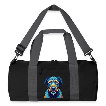 Irish Wolfhound Dog Breed Colorful Cartoon Kawaii - Recycled Duffel Bag - black/graphite grey - Front