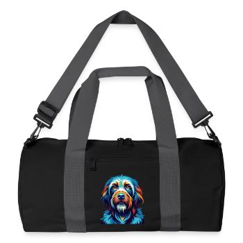 Griffon Bleu de Gascogne Race de Chien Dessin Animé Kawaii - Sac de sport recyclé - noir/gris graphite - Devant