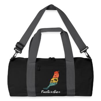 Fuerteventura plan carte Îles Canaries rétro vintage - Sac de sport recyclé - noir/gris graphite - Devant