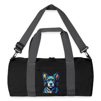 Bleu de Gascogne race de chien coloré dessin animé kawaii - Sac de sport recyclé - noir/gris graphite - Devant