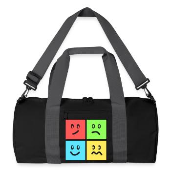 Fun geometric color games - Recycled Duffel Bag - black/graphite grey - Front