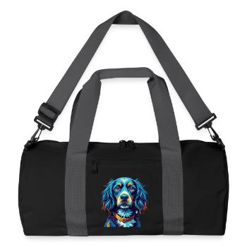 Blue Picardy Spaniel Dog Breed Cartoon Kawaii - Recycled Duffel Bag - black/graphite grey - Front
