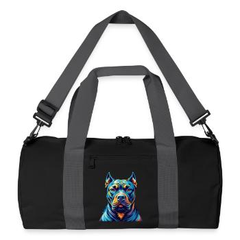Cane Corso Dog Breed Colorful Cartoon Kawaii - Recycled Duffel Bag - black/graphite grey - Front