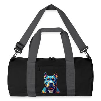 Pitbull Chien Race Coloré Dessin Animé Kawaii - Sac de sport recyclé - noir/gris graphite - Devant