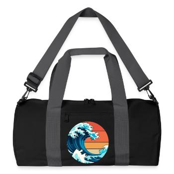 Vague Japon - Sac de sport recyclé - noir/gris graphite - Devant