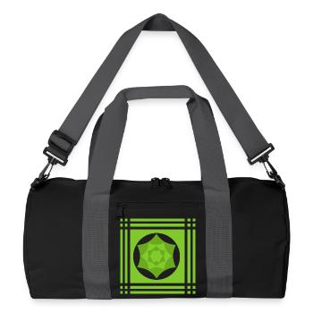 Geometric play of colours in green - Recycled Duffel Bag - black/graphite grey - Front