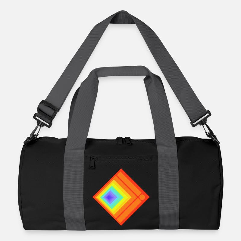 Geometric plays of colours and patterns Recycled Duffel Bag